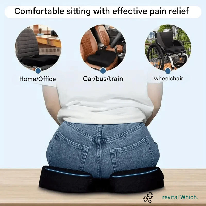 Orthopaedic 4D Seat Cushion - PosturePlus-Black-1 Pillow-State of Style