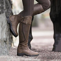 Orthopaedic Boots with Buckle Details - Elara-Dark brown-3.0-State of Style