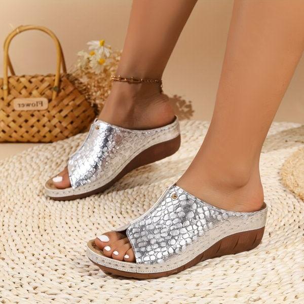 Orthopaedic comfort sandals for women – Amalia-Silver-3-State of Style