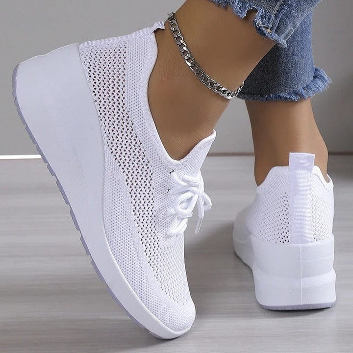 Orthopaedic comfort shoes with arch support for ladies – Alessa-White-3-State of Style