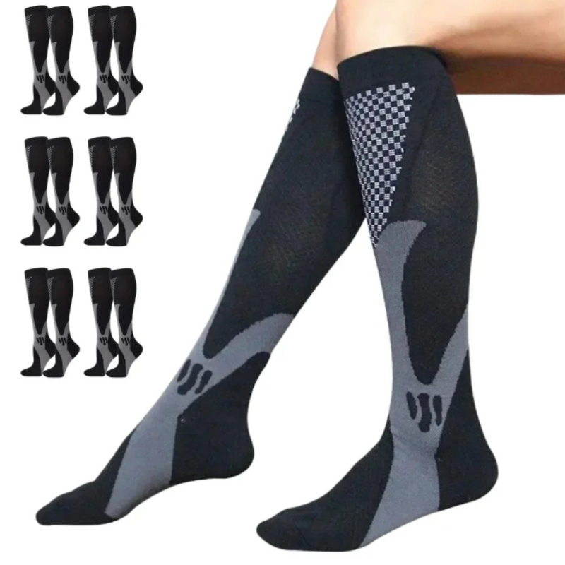 Orthopaedic Compression Socks - ActiveSupport-Black-2.5 - 4.5 (S/M)-6 Pairs-State of Style