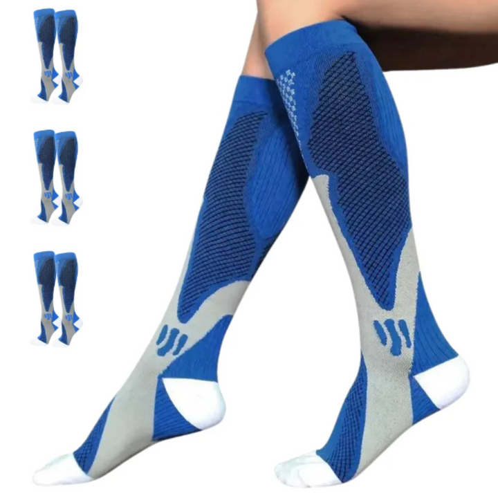 Orthopaedic Compression Socks - ActiveSupport-Blue-2.5 - 4.5 (S/M)-3 Pairs-State of Style