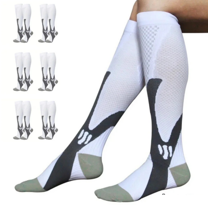 Orthopaedic Compression Socks - ActiveSupport-White-2.5 - 4.5 (S/M)-6 Pairs-State of Style