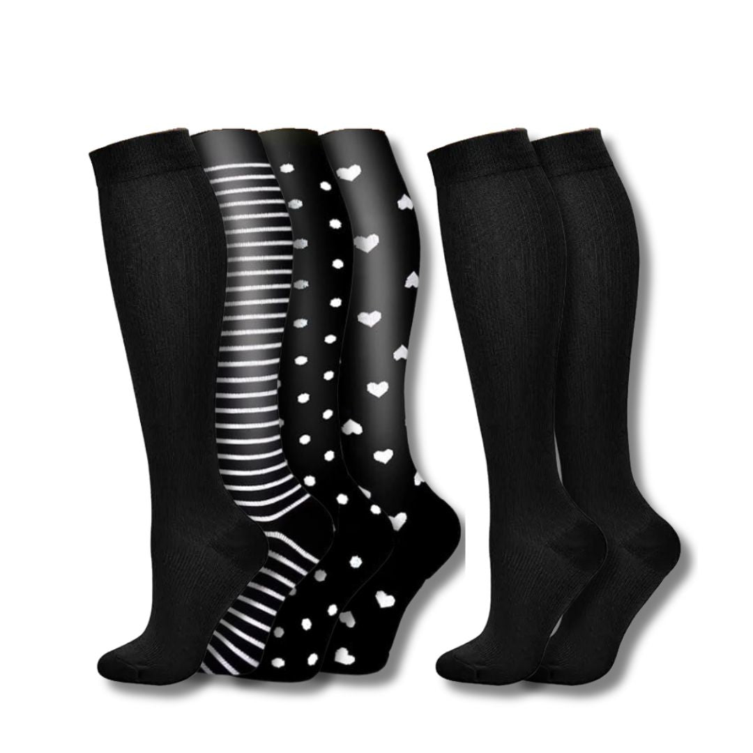 Orthopaedic Compression Socks (Ladies) - VitalEase-9 (4+2 FREE)-3.5 - 6.5 (S/M)-State of Style
