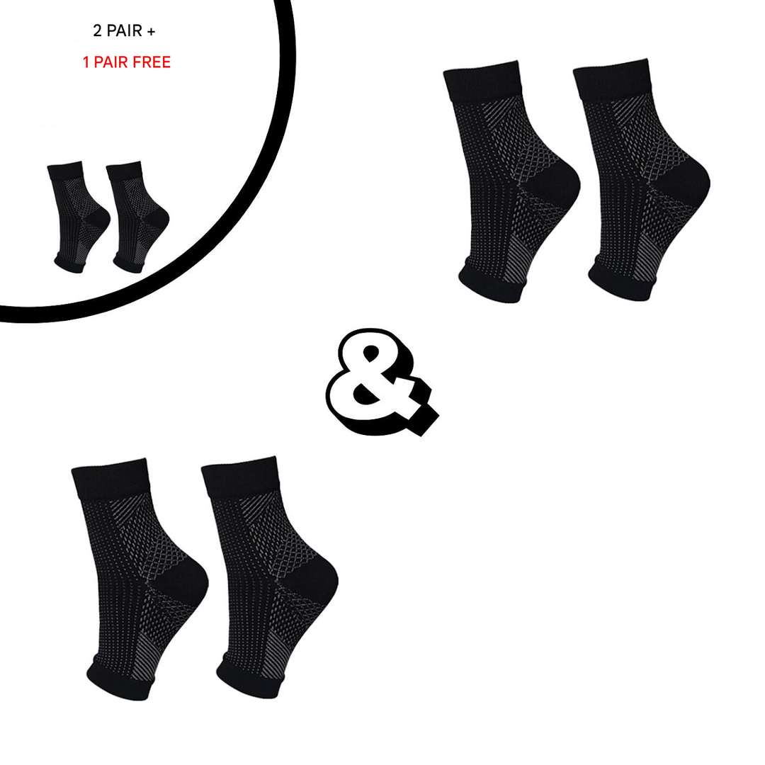 Orthopaedic Compression Socks - RevitaStep-Black-3.0 - 5.0-1x Pair-State of Style