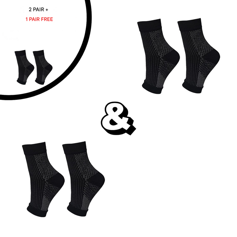 Orthopaedic Compression Socks - RevitaStep-Black-3.0 - 5.0-1x Pair-State of Style
