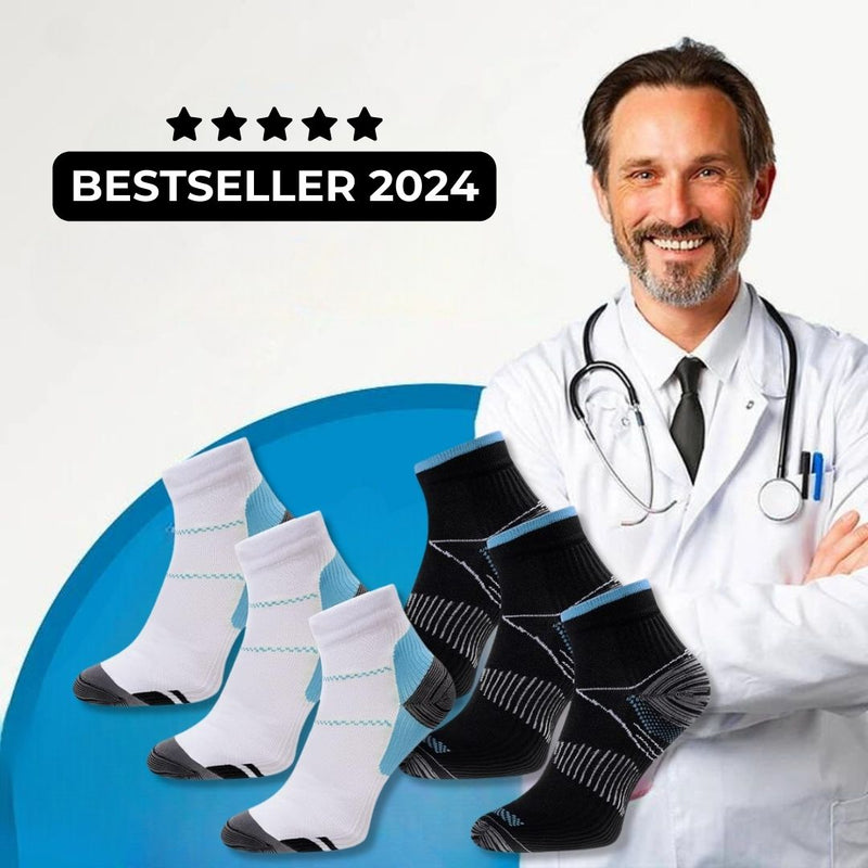 Orthopaedic Compression Socks - SlimSupport PRO 2.0-White (2+1 FREE)-3.0 - 6.5 (S/M)-State of Style