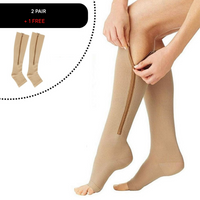 Orthopaedic Compression Socks with Zip - ComfortZip-1x Pair-S-M (2.5 - 4.5)-Black-State of Style