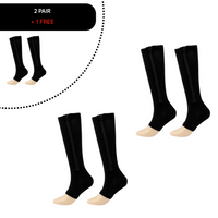 Orthopaedic Compression Socks with Zip - ComfortZip-1x Pair-S-M (2.5 - 4.5)-Black-State of Style