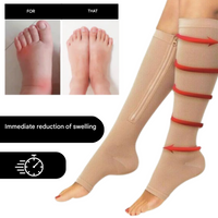 Orthopaedic Compression Socks with Zip - ComfortZip-1x Pair-S-M (2.5 - 4.5)-Black-State of Style