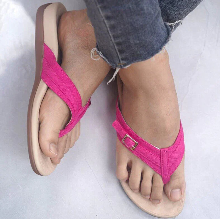 Orthopaedic Dam Sandals with EVA Insole – Amélie-Pink-3-State of Style