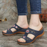 Orthopaedic flower sandals for women – Florina-Beige-3-State of Style