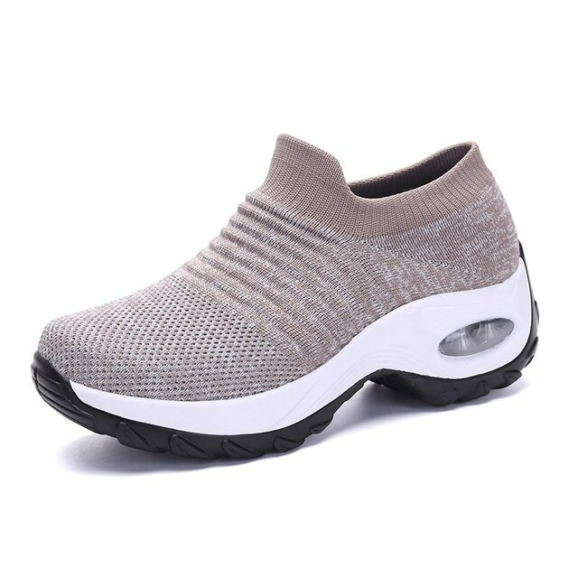 Orthopaedic Hypersoft Running Shoes for Women – Eliana-Khaki-3-State of Style