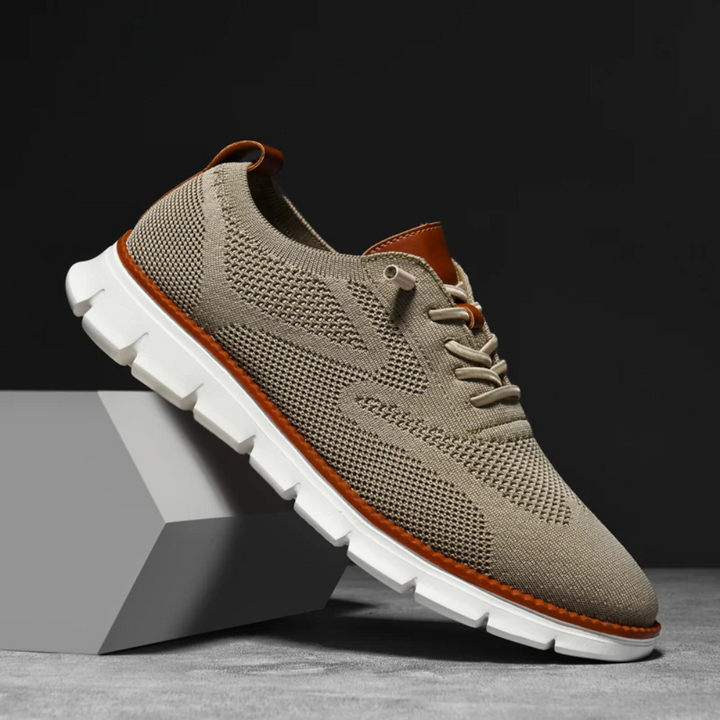Orthopaedic Knitted Men's Sneakers – Bram-7-Beige-State of Style