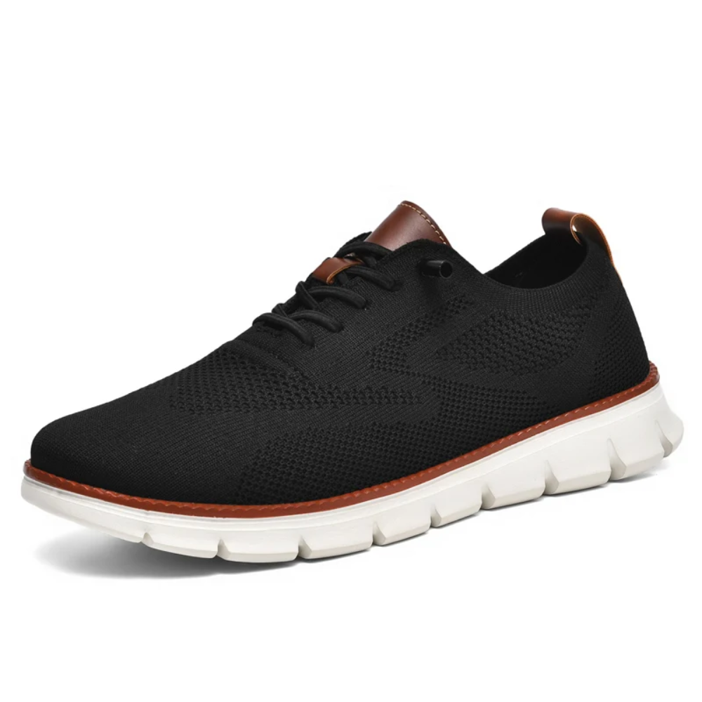 Orthopaedic Knitted Men's Sneakers – Bram-7-Black-State of Style