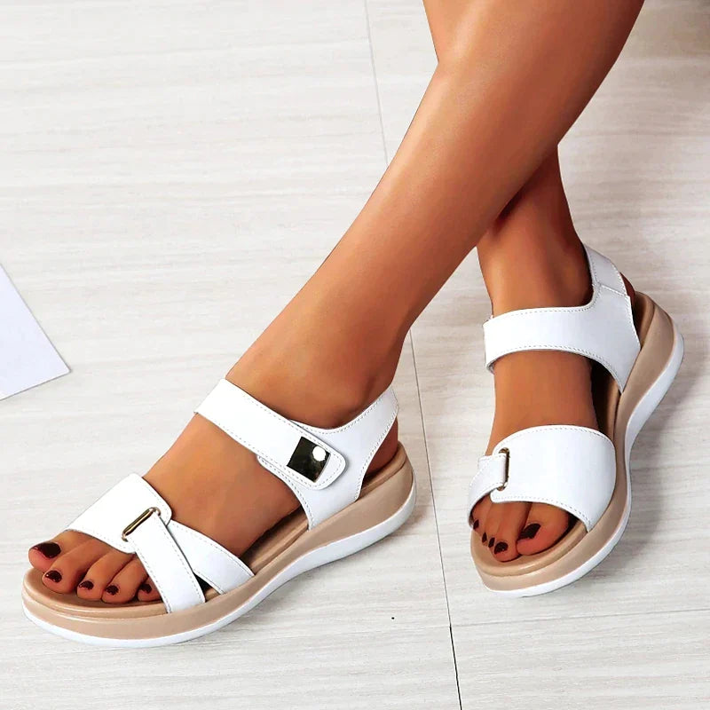 Orthopaedic ladies' sandals with trendy fit – FlexiComfort 31-White-3-State of Style