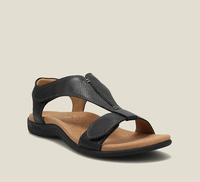 Orthopaedic ladies' sandals with wedge heel & comfort sole – Eleni-Black-3-State of Style