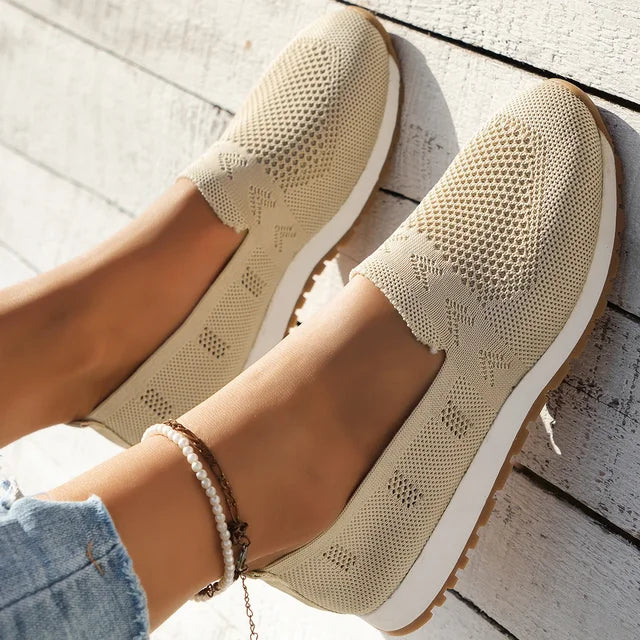 Orthopaedic Ladies Slip-ons - Olivia-Apricot-3.5-State of Style