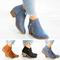 Orthopaedic Leather Ankle Boots - Helena-Blue-4.5-State of Style
