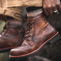 Orthopaedic Leather Men's Boots - Atlas-Black-6-State of Style