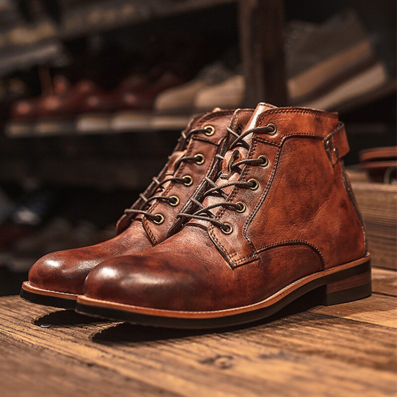 Orthopaedic Leather Men's Boots - Atlas-Brown-6-State of Style
