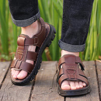 Orthopaedic Leather Men's Sandals – Thijs-Brown-6-State of Style