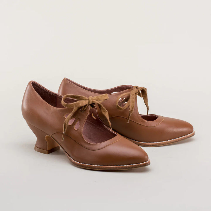 Orthopaedic leather pumps – Viviana-Beige-3-State of Style