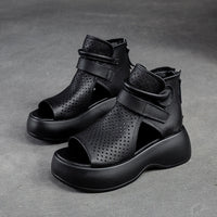 Orthopaedic leather sandals for women with shock-absorbing sole – Meike-Black-2.5-State of Style