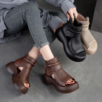 Orthopaedic leather sandals for women with shock-absorbing sole – Meike-Brown-2.5-State of Style