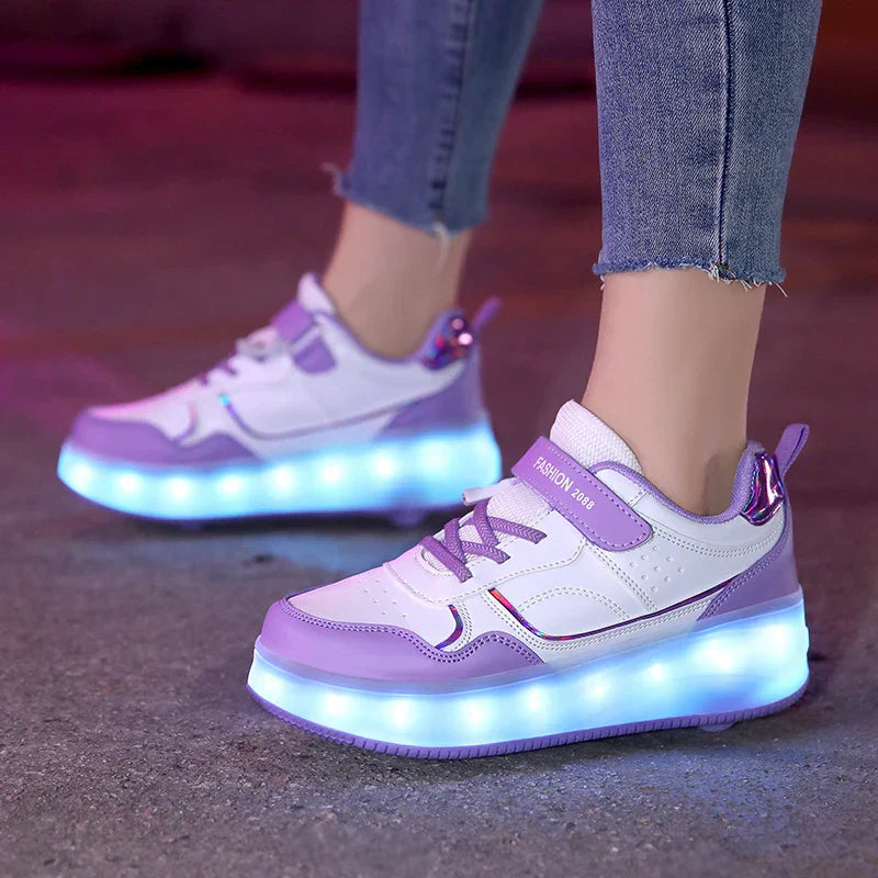 Orthopaedic LED Rollersneakers - Zoe-Pink-2.5-State of Style