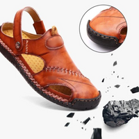 Orthopaedic men's leather sandals - Marco-Black-6-State of Style