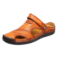 Orthopaedic men's leather sandals - Marco-Light brown-6-State of Style