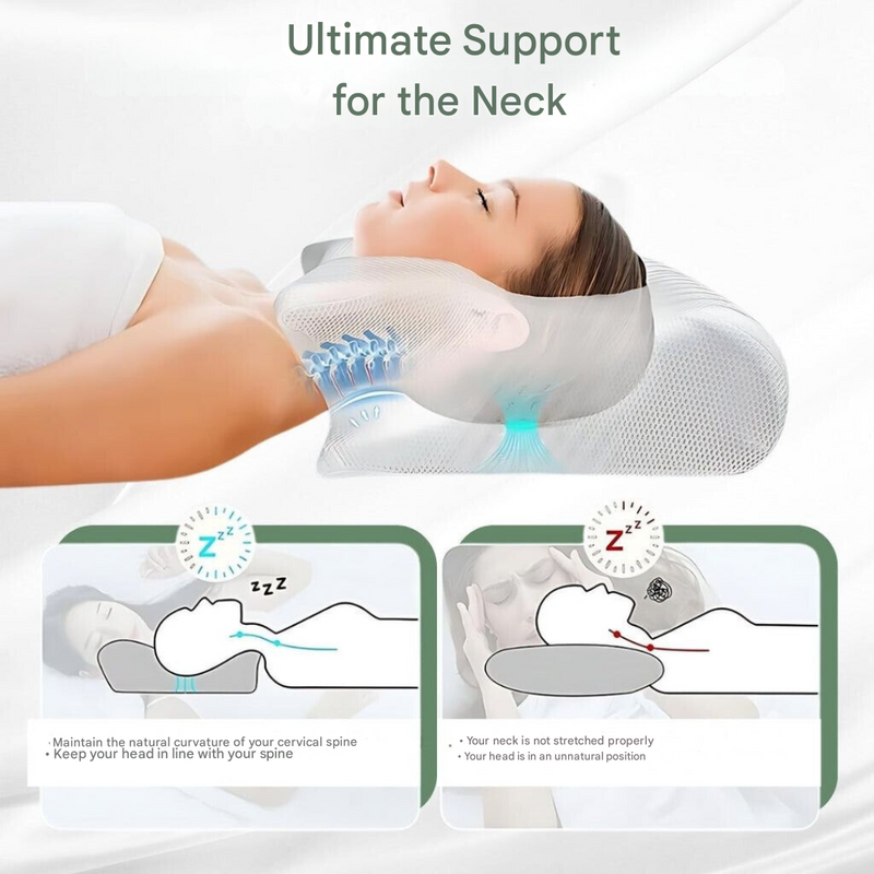 Orthopaedic Pillow – DreamAlign-White Black-State of Style