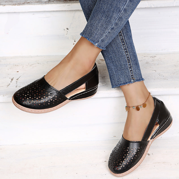Orthopaedic Slip-ons with Cut-outs - Lena-Black-4.5-State of Style