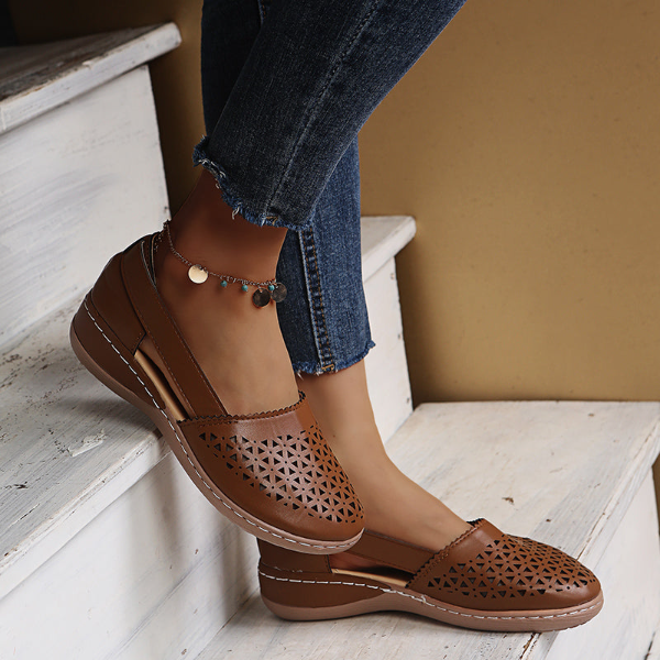 Orthopaedic Slip-ons with Cut-outs - Lena-Brown-4.5-State of Style