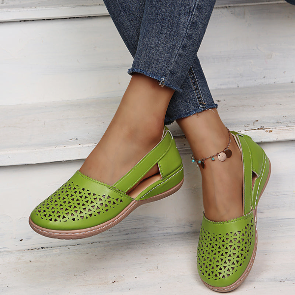 Orthopaedic Slip-ons with Cut-outs - Lena-Green-4.5-State of Style