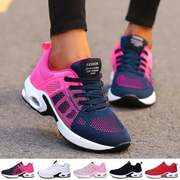 Orthopaedic Walkers | Women's Running Shoes-Black/Pink-4.5-State of Style