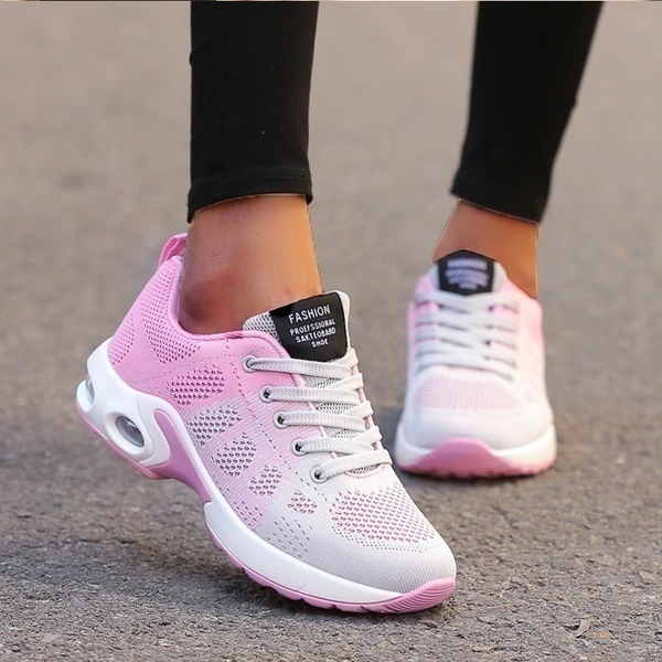 Orthopaedic Walkers | Women's Running Shoes-Pink/Grey-4.5-State of Style