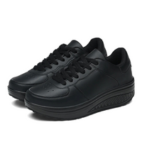 Orthopaedic Women's Sneakers in Black Leather - FlexiStep-Black-5-State of Style