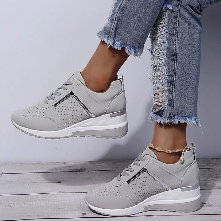 Orthopaedic women's sneakers with cushioning & arch support – Valora-Gray-3-State of Style
