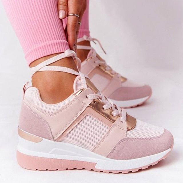 Orthopaedic women's sneakers with cushioning & arch support – Valora-Pink-3-State of Style