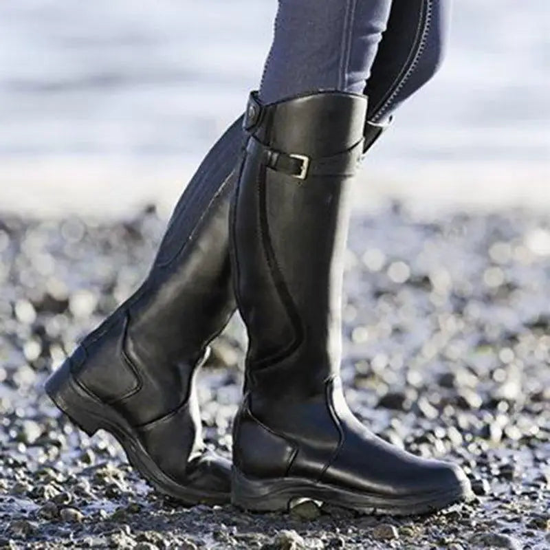 Orthopedic Boots with Buckle Details - Elara-Black-5-State of Style