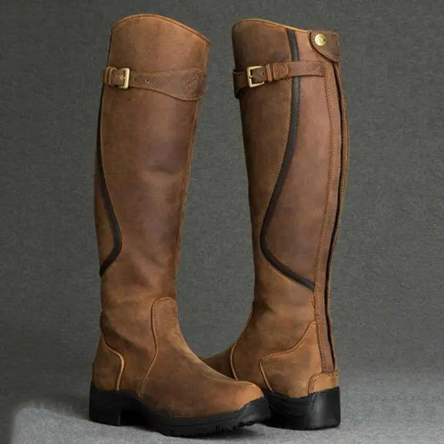 Orthopedic Boots with Buckle Details - Elara-Brown-5-State of Style