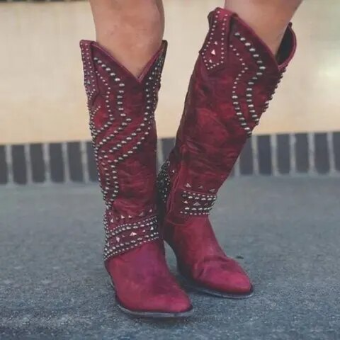 Orthopedic High Boots for Women - Selena-Wine Red-3-State of Style