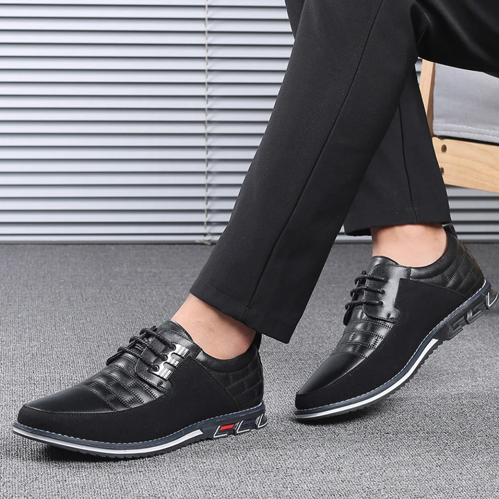 Orthopedic Leather Men's Shoes - GentleStep-Black-6-State of Style