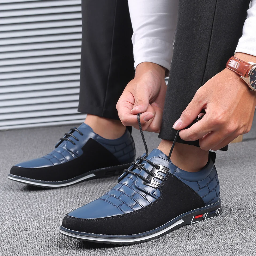 Orthopedic Leather Men's Shoes - GentleStep-Blue-6-State of Style