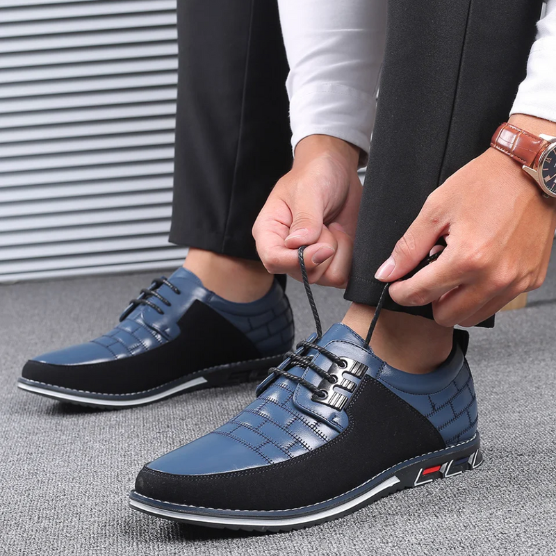 Orthopedic Leather Men's Shoes - GentleStep-Blue-6-State of Style