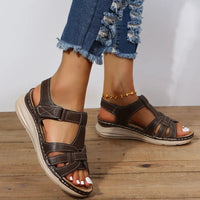 Orthopedic leather sandals for women – Emilia-Brown-3-State of Style