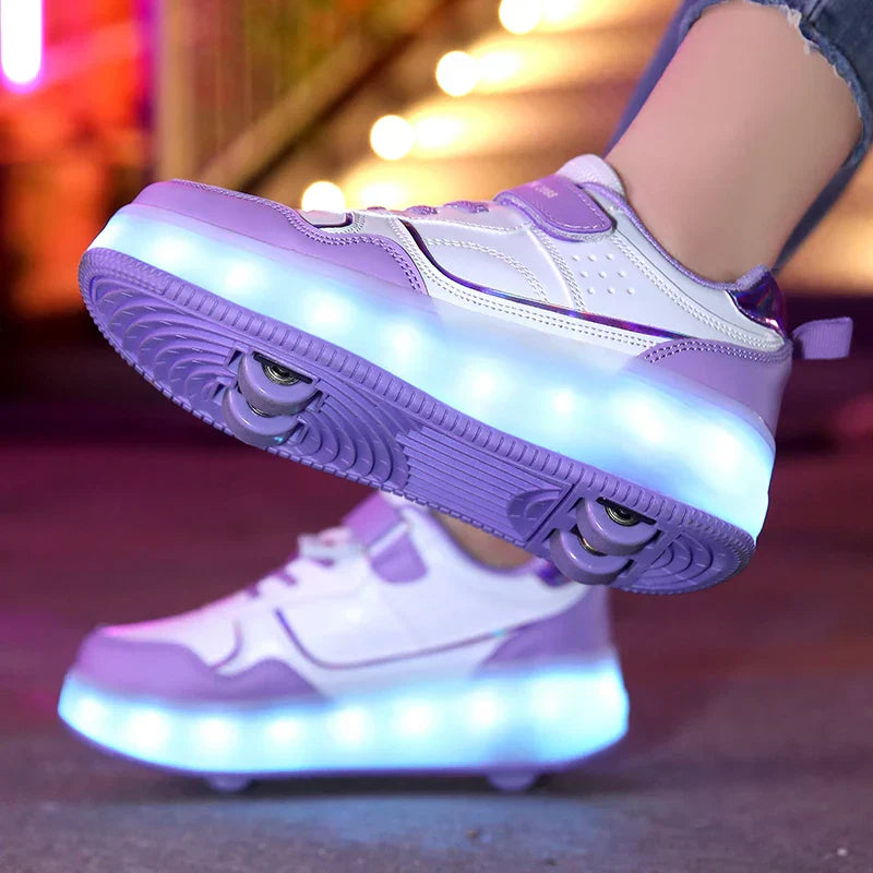 Orthopedic LED Roller Sneakers - Zoe-Pink-29-State of Style