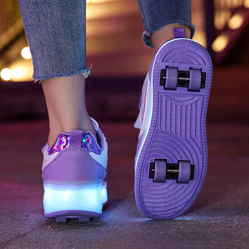Orthopedic LED Roller Sneakers - Zoe-Pink-29-State of Style